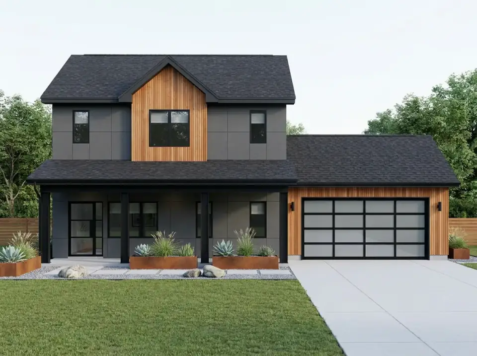 Modern Farmhouse Plan with Open Layout