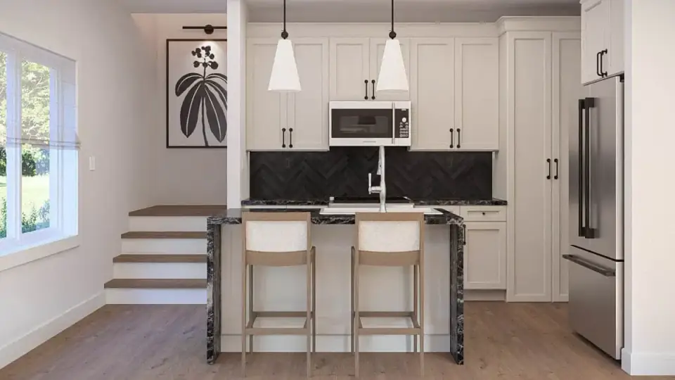 Master bathroom with dual vanities and clean modern fixtures