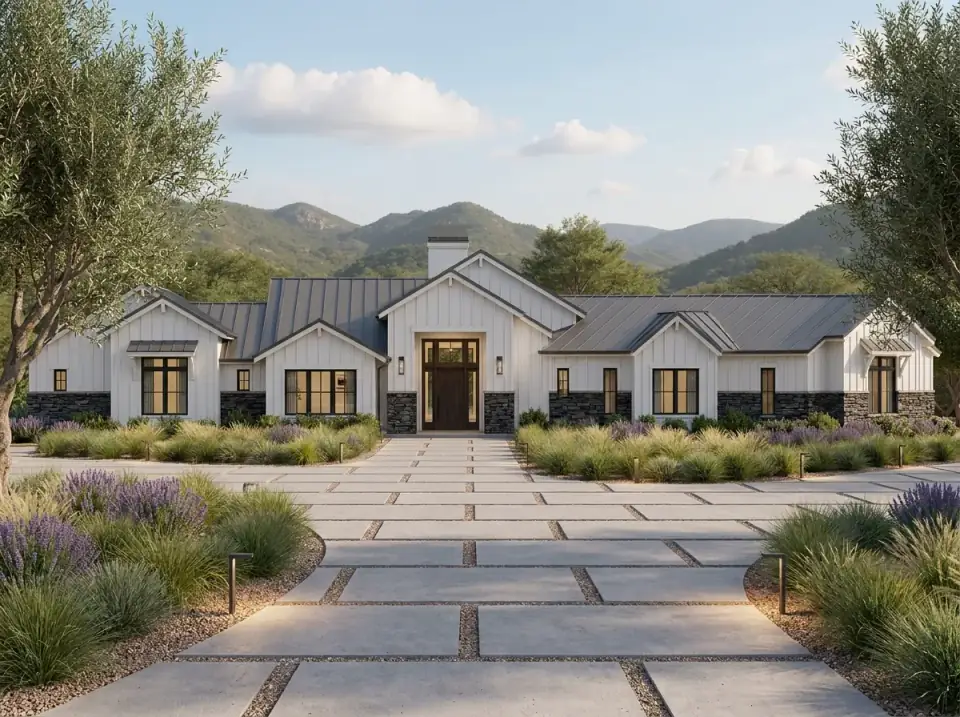 Modern Southwest Ranch House Plan with Outdoor Living