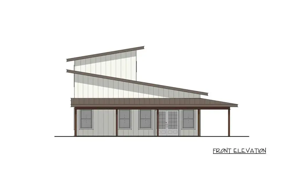 Alternate angle rendering of Plan 405151FDC in a temperate landscape context