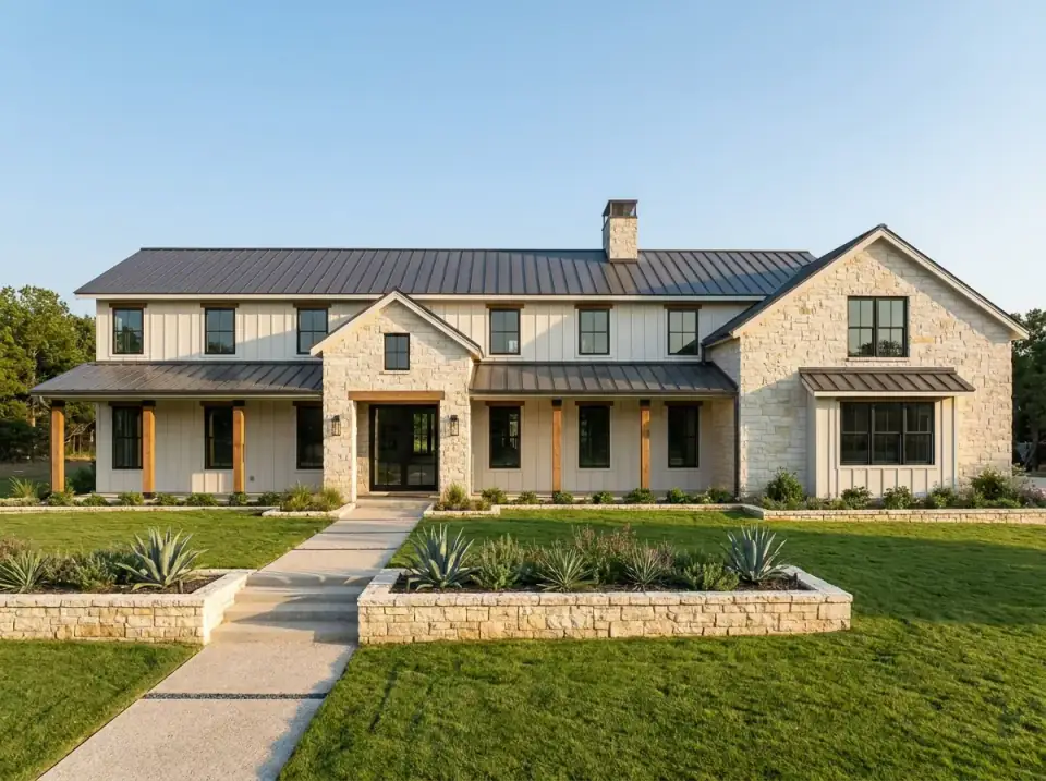 Modern Barndominium House Plan with 4 Bedrooms and 4-Car Garage