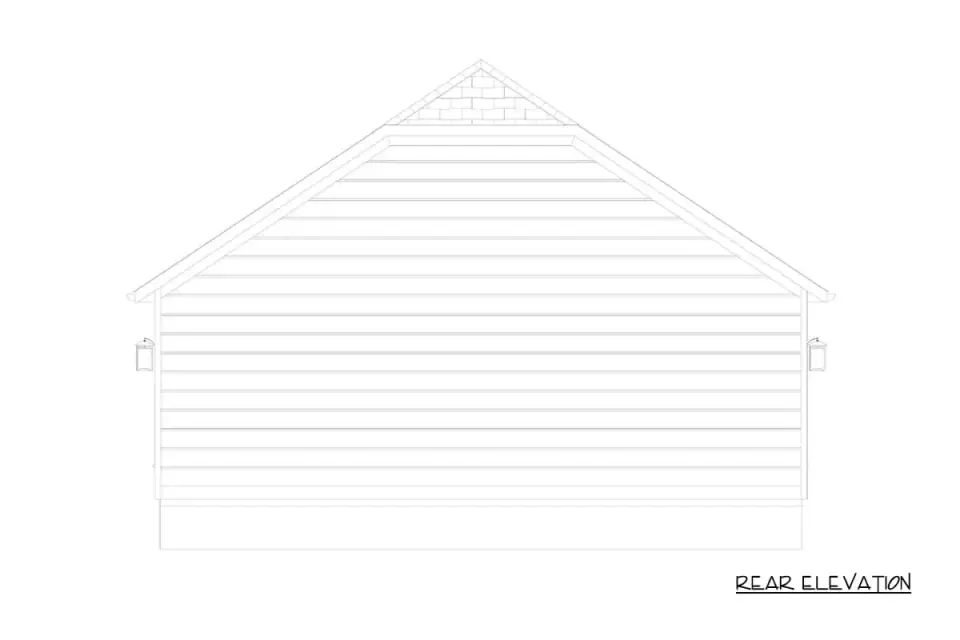 Rendered three-quarter view of the garage with standing-seam metal roof and horizontal wood accents