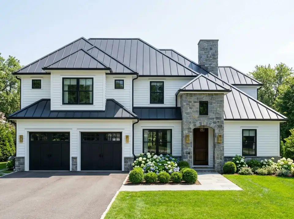 Transitional 4-Bed House Plan with Main Floor Master & Media Room