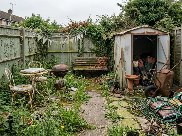 Before: Neglected Backyard in Need of a Total Transformation