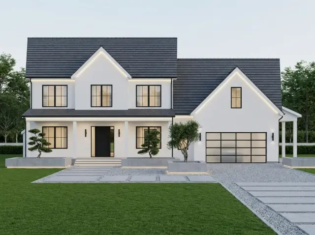 Modern Farmhouse Plan: 5 Beds + Bonus Room
