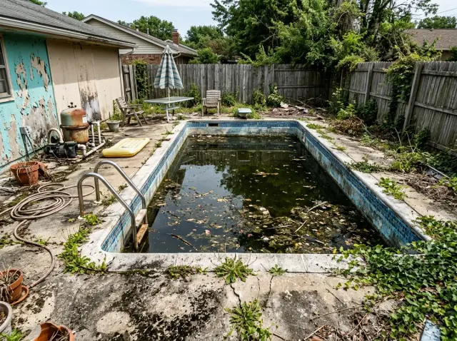 Before: The Forgotten Backyard Pool