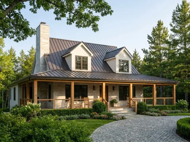 Rustic Cabin Plan 2286SL with Wraparound Porch