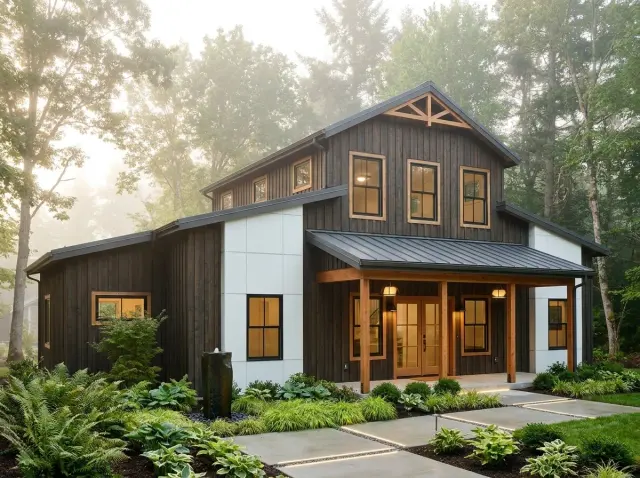 Modern Barndominium Plan with 3 Beds & Vaulted Living