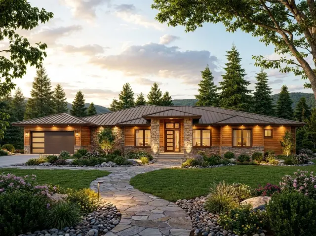 Modern Mountain Ranch House Plan with Expansive Outdoor Living