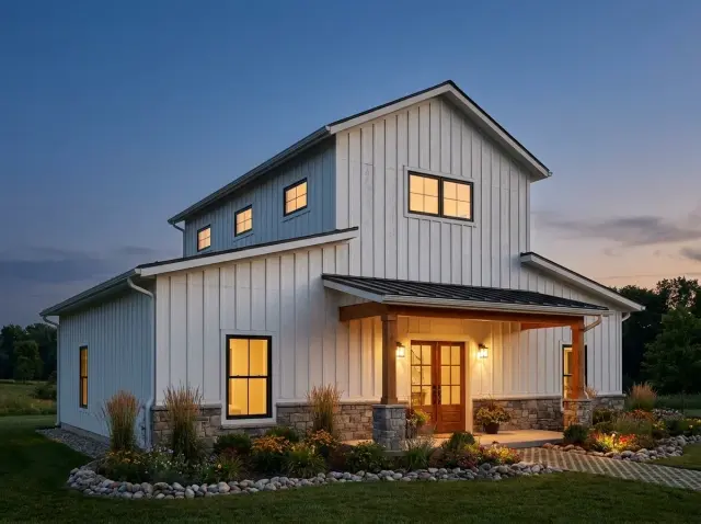 Two-Story Barndominium with Screened Porch