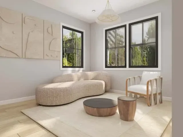 Secondary bedroom with double windows and natural light